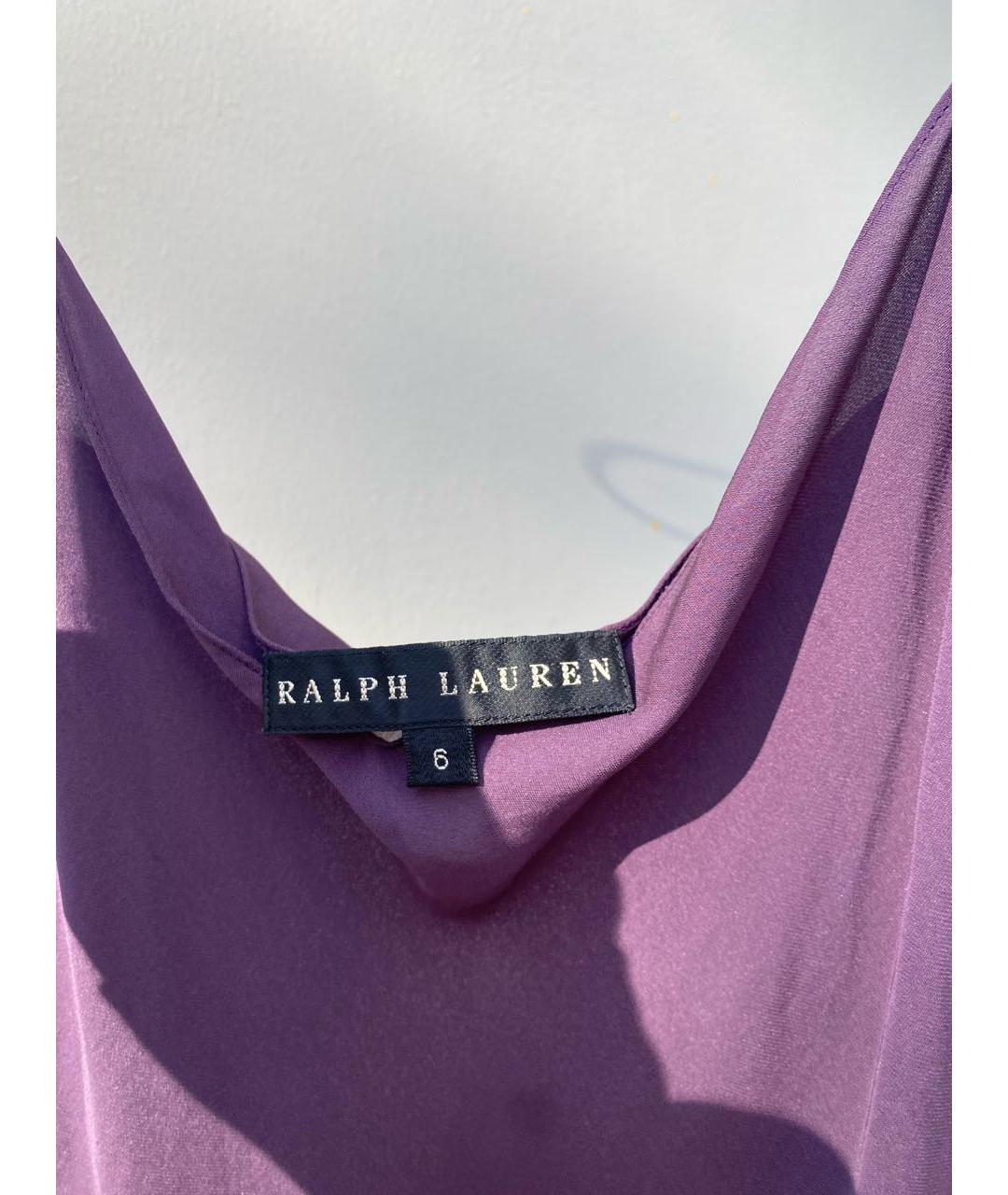 RALPH LAUREN Фиолетовая шелковая майка, фото 2