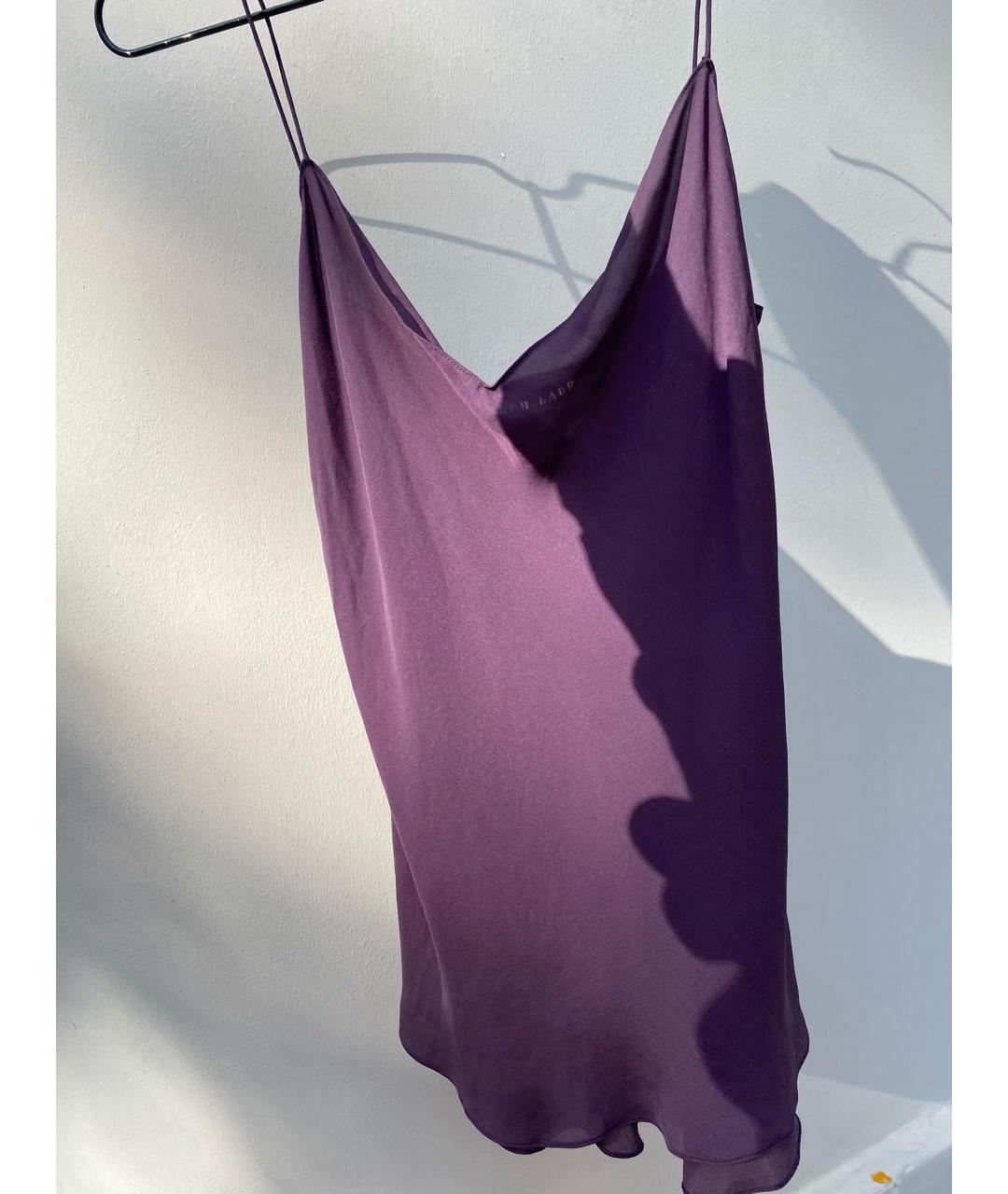 RALPH LAUREN Фиолетовая шелковая майка, фото 7