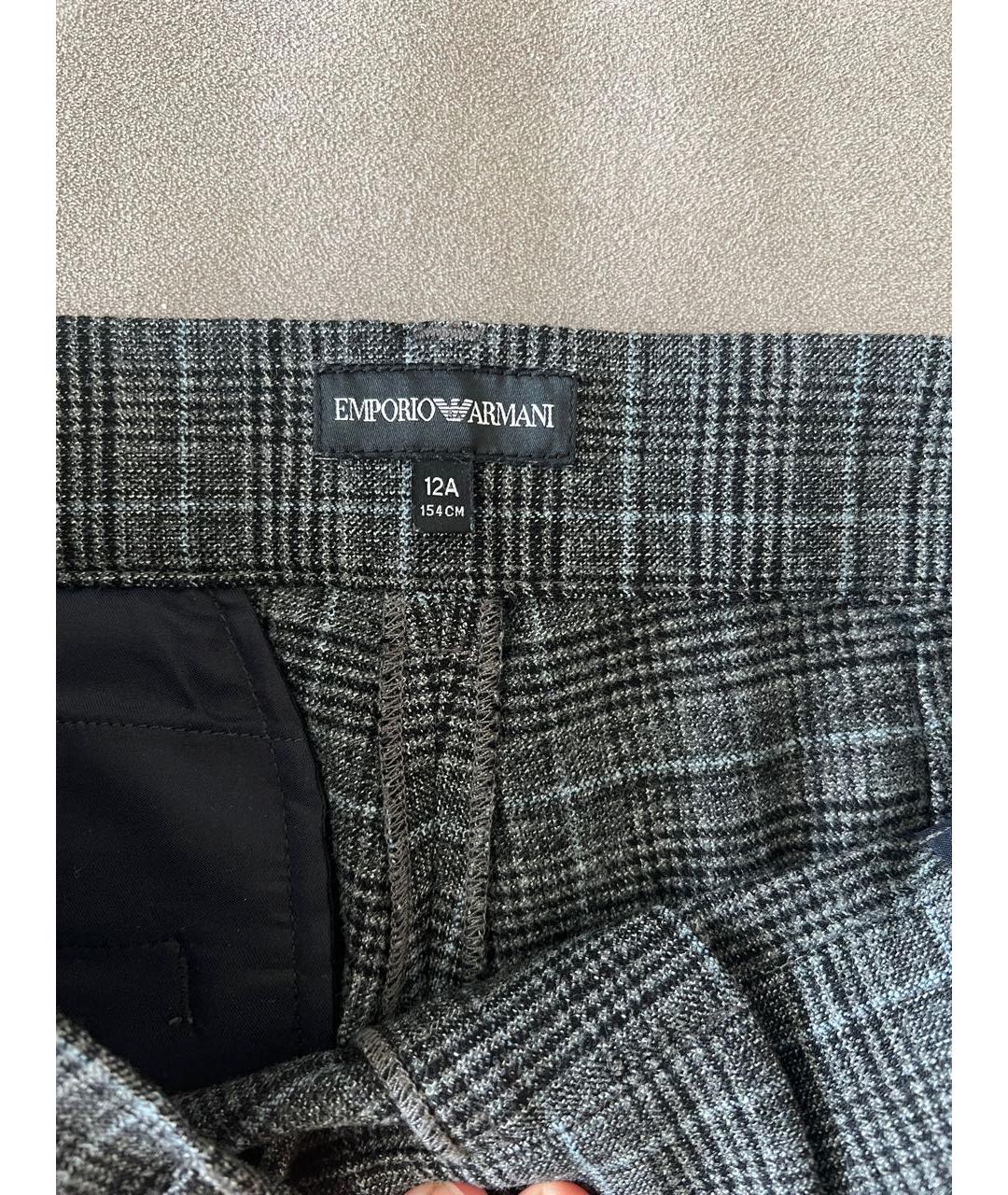 EMPORIO ARMANI Антрацитовые шерстяные брюки и шорты, фото 3