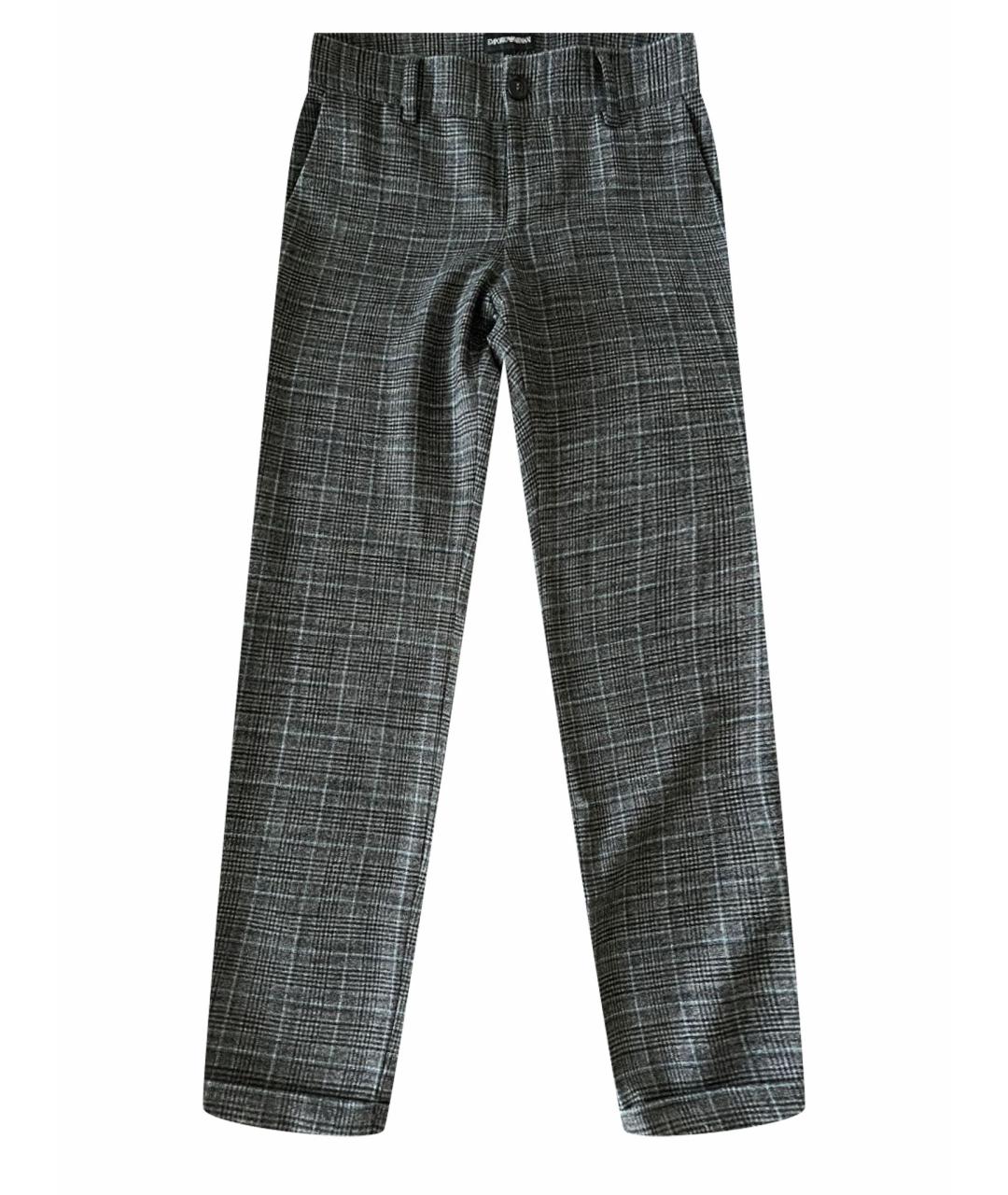 EMPORIO ARMANI Антрацитовые шерстяные брюки и шорты, фото 1