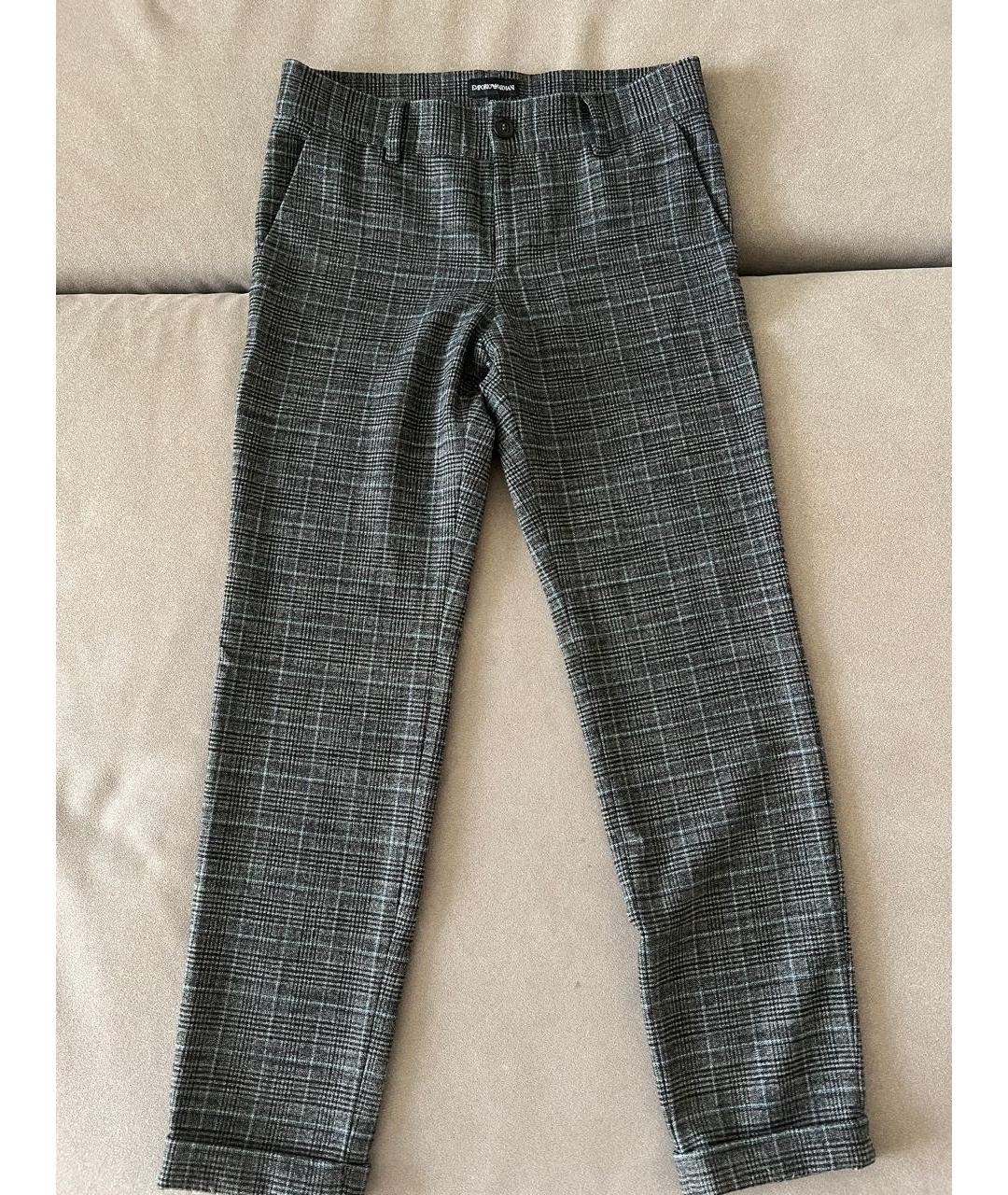 EMPORIO ARMANI Антрацитовые шерстяные брюки и шорты, фото 5