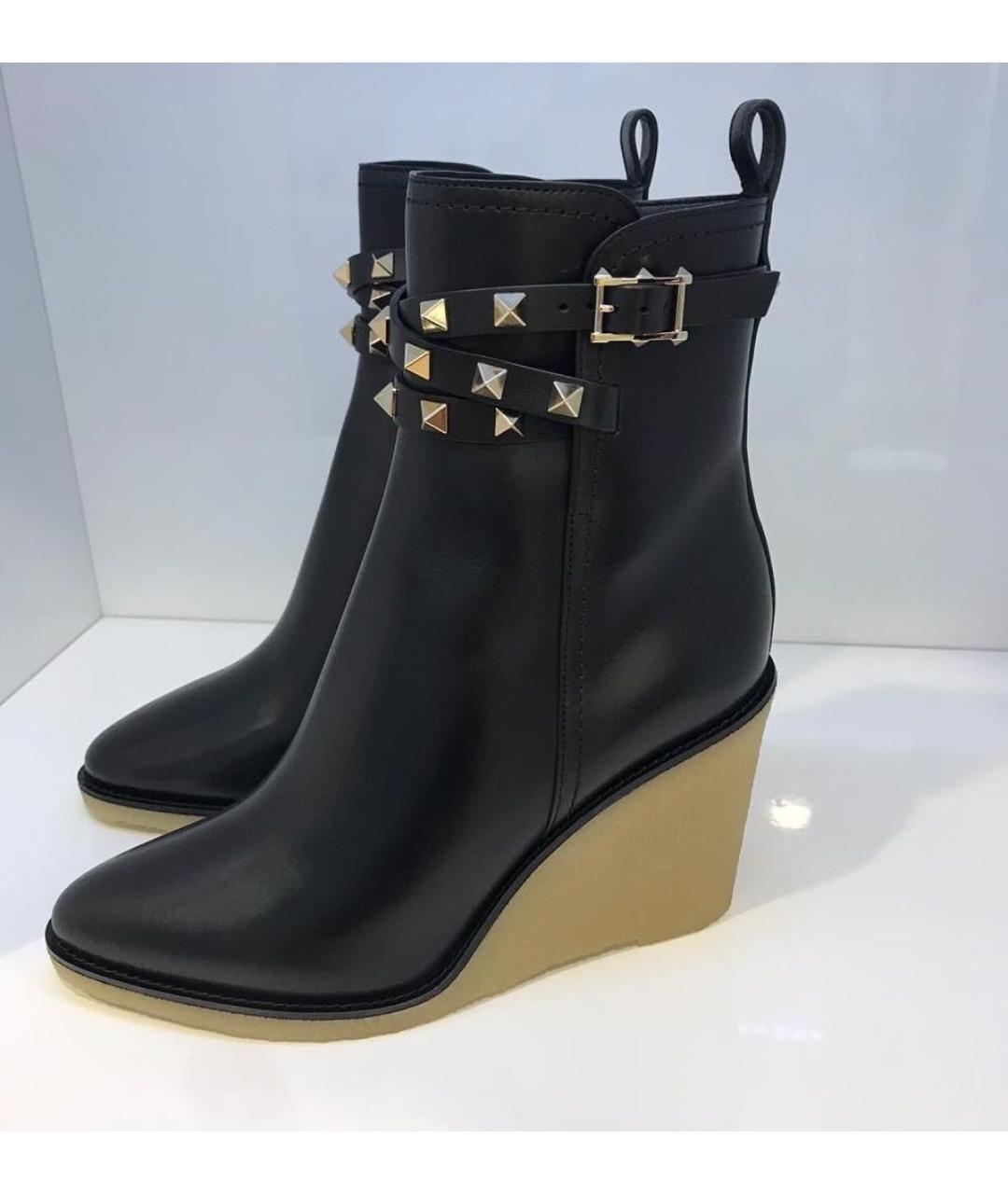 VALENTINO Черные кожаные ботильоны, фото 3