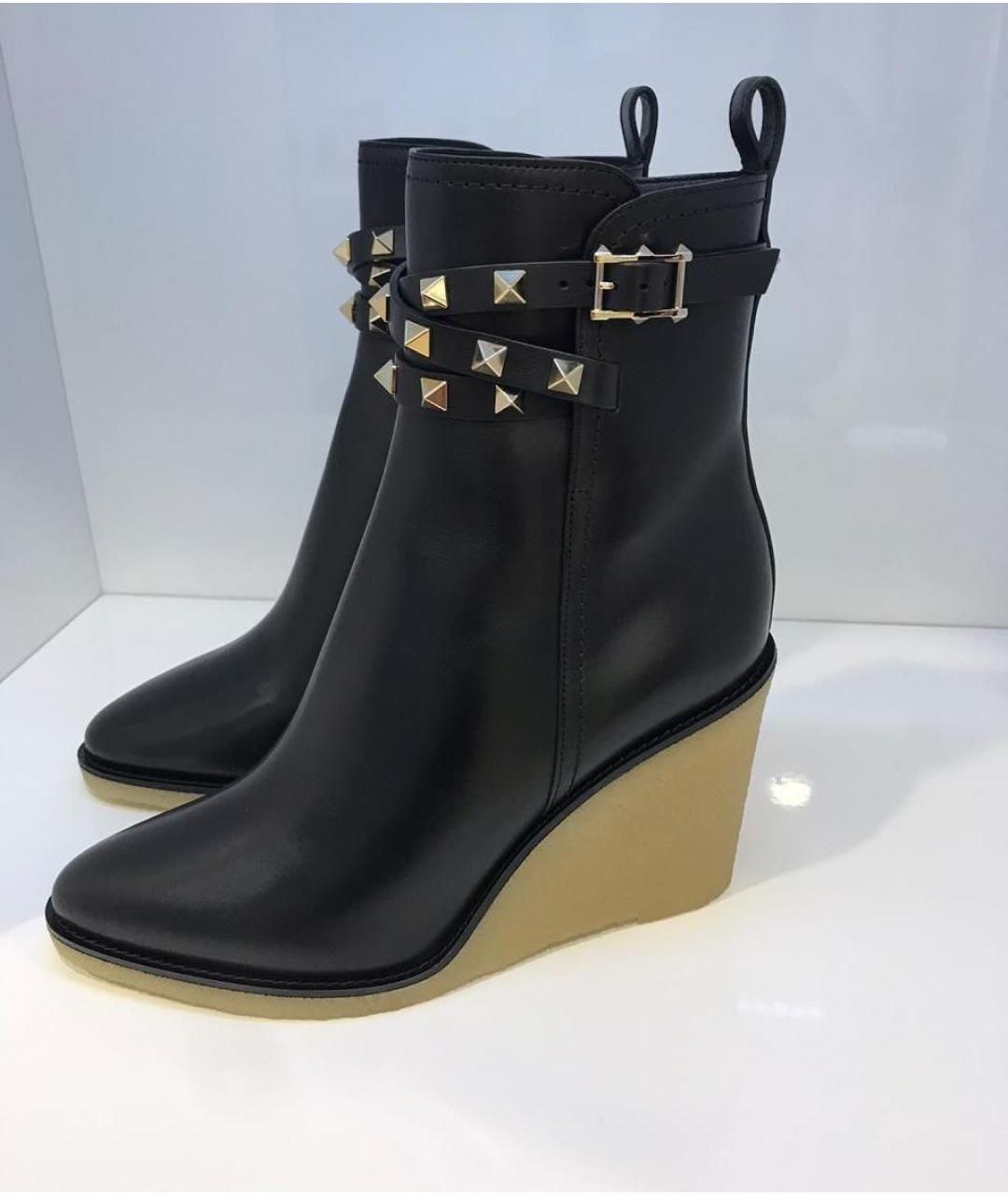 VALENTINO Черные кожаные ботильоны, фото 2