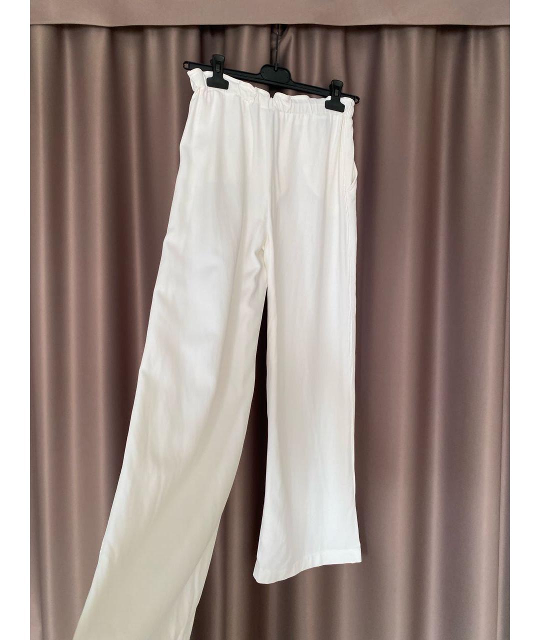 PINKO Белые вискозные прямые брюки, фото 5