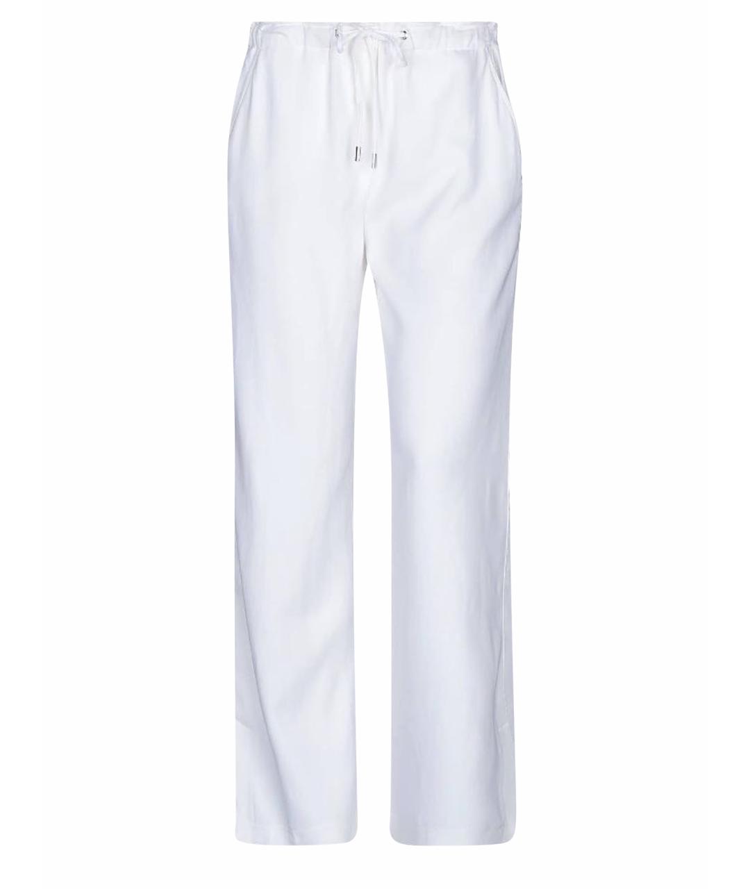 PINKO Белые вискозные прямые брюки, фото 1