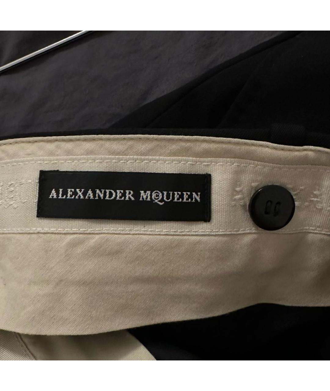 ALEXANDER MCQUEEN Черные хлопковые классические брюки, фото 4