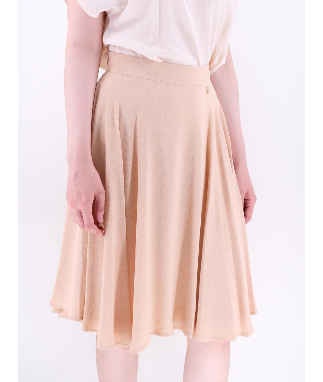 ELISABETTA FRANCHI Розовая шелковая юбка миди, фото 2