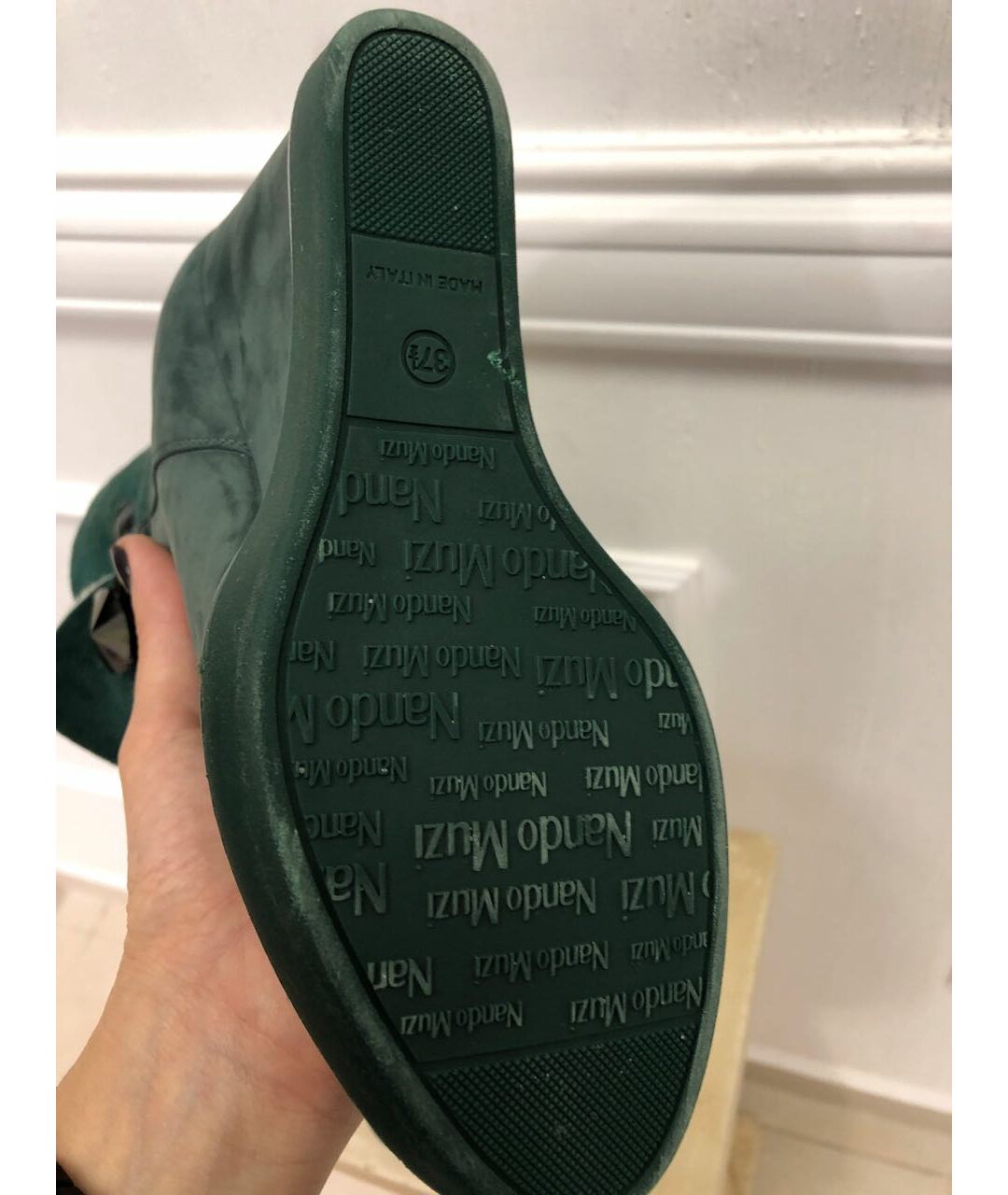 NANDO MUZI Зеленые замшевые ботинки, фото 6