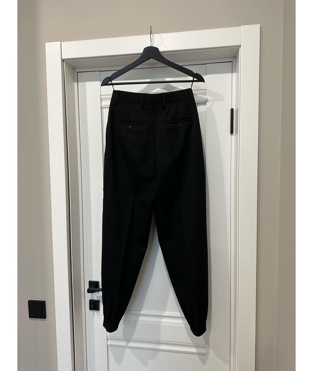 PRADA Черные шерстяные прямые брюки, фото 2