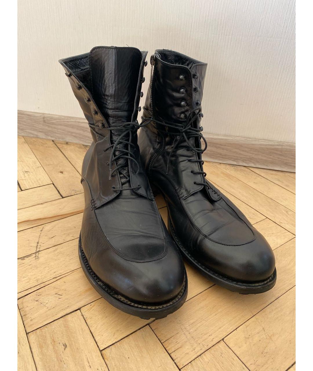 ROCCO P. Черные кожаные высокие ботинки, фото 2