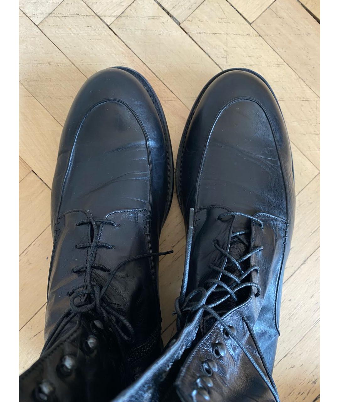 ROCCO P. Черные кожаные высокие ботинки, фото 3