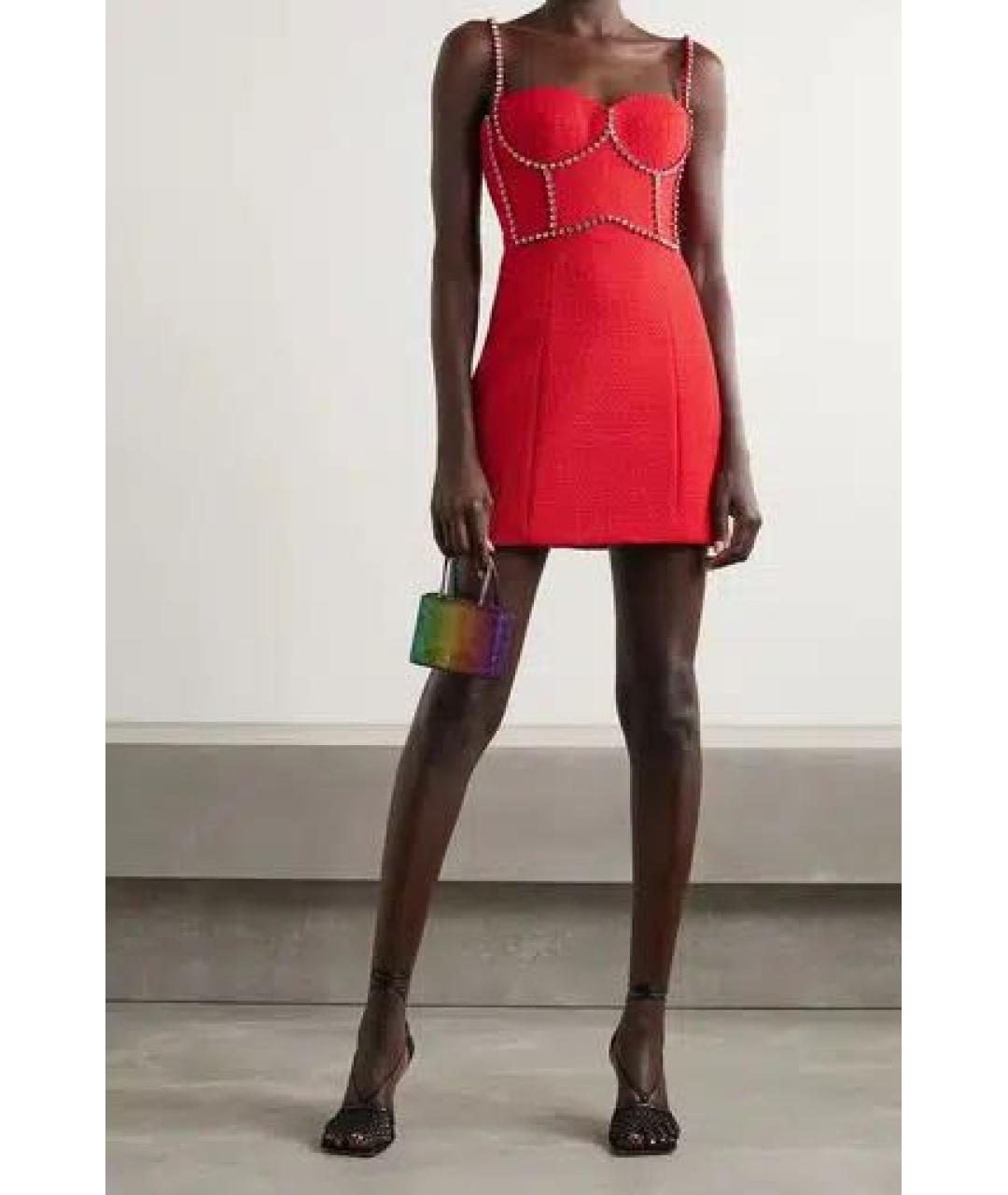 AREA Красное твидовое коктейльное платье, фото 2