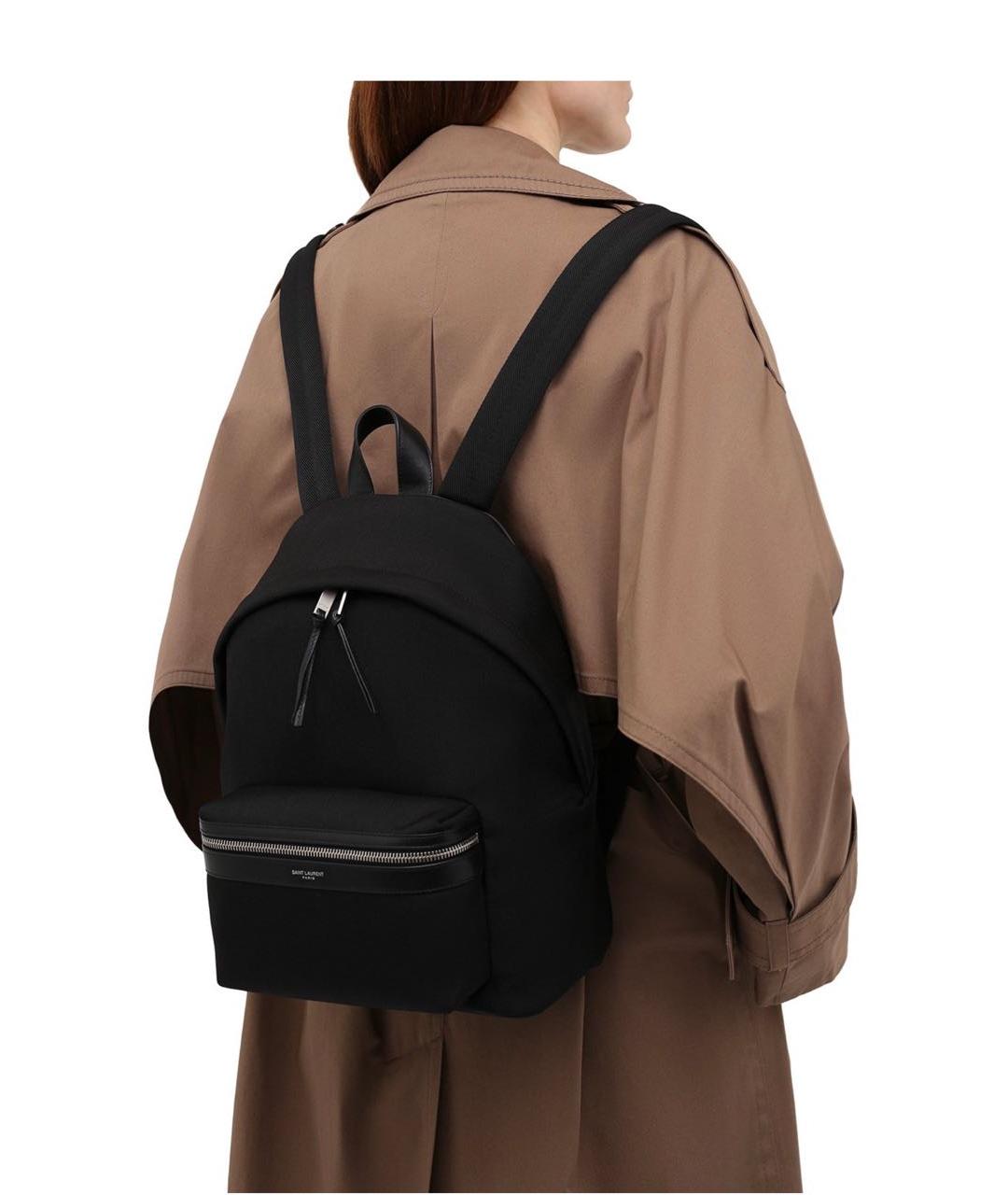 SAINT LAURENT Черный тканевый рюкзак, фото 3
