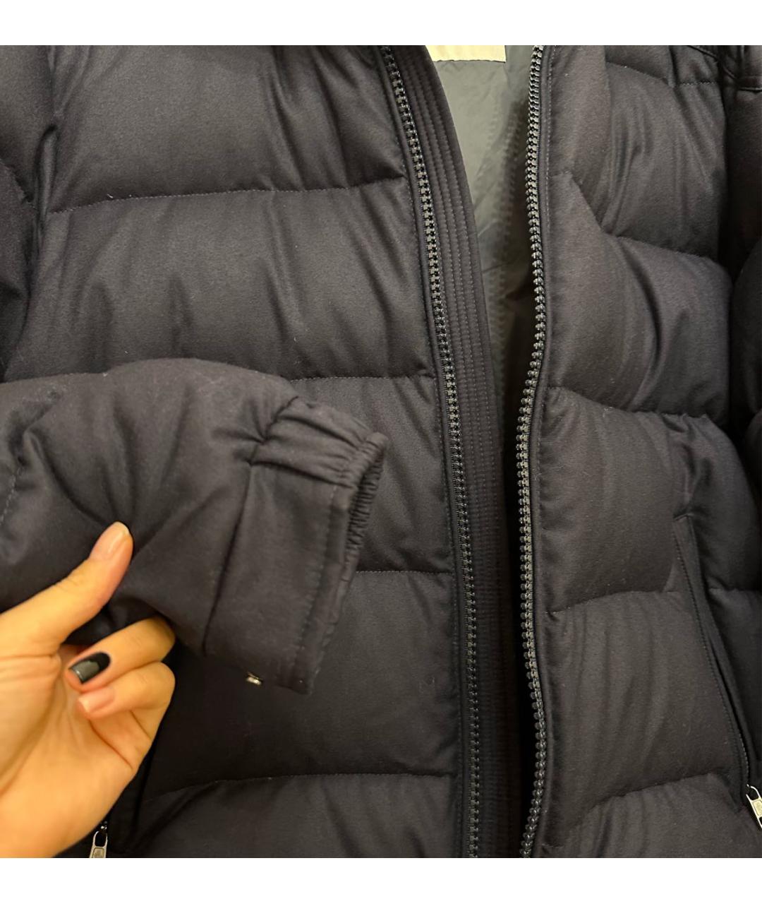 MONCLER Темно-синяя хлопковая куртка, фото 5