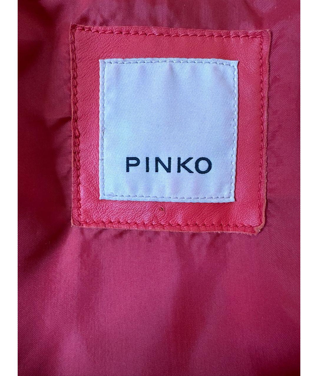 PINKO Красная кожаная куртка, фото 3