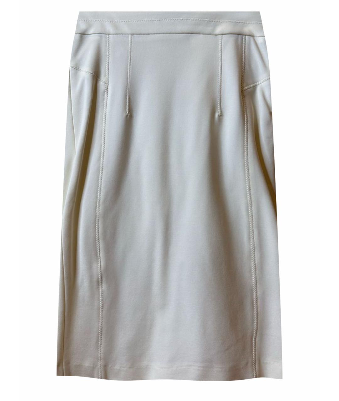 TRUSSARDI Белая вискозная юбка миди, фото 1
