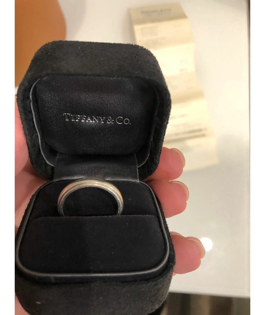 TIFFANY&CO Серое платиновое кольцо, фото 3