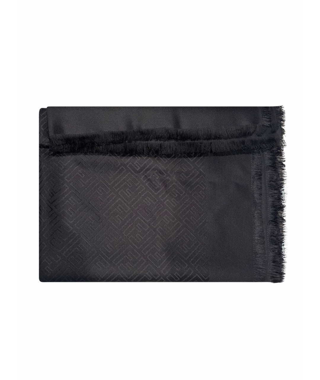 FENDI Черный шелковый шарф, фото 1