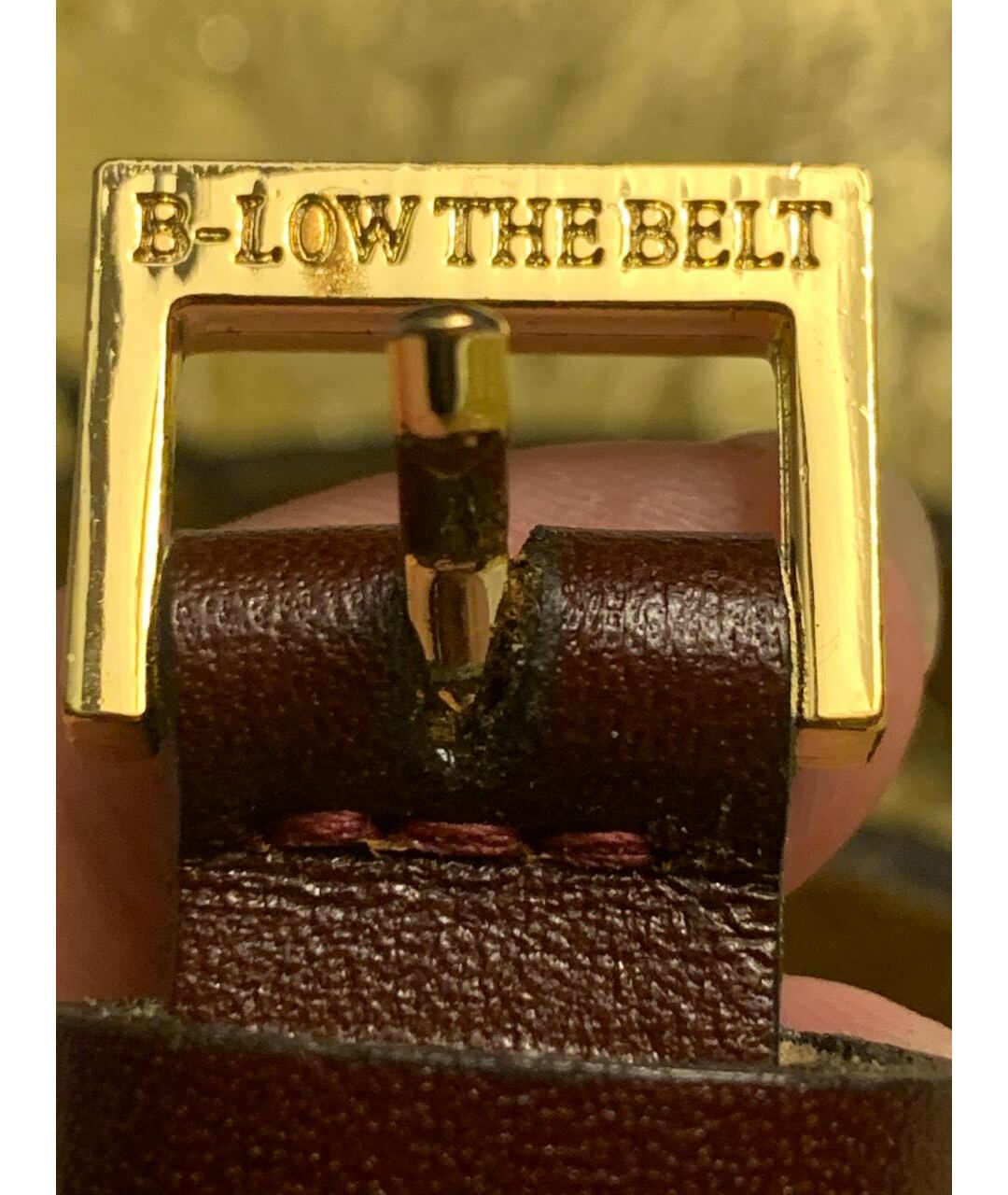 B-LOW THE BELT Бордовый кожаный ремень, фото 5