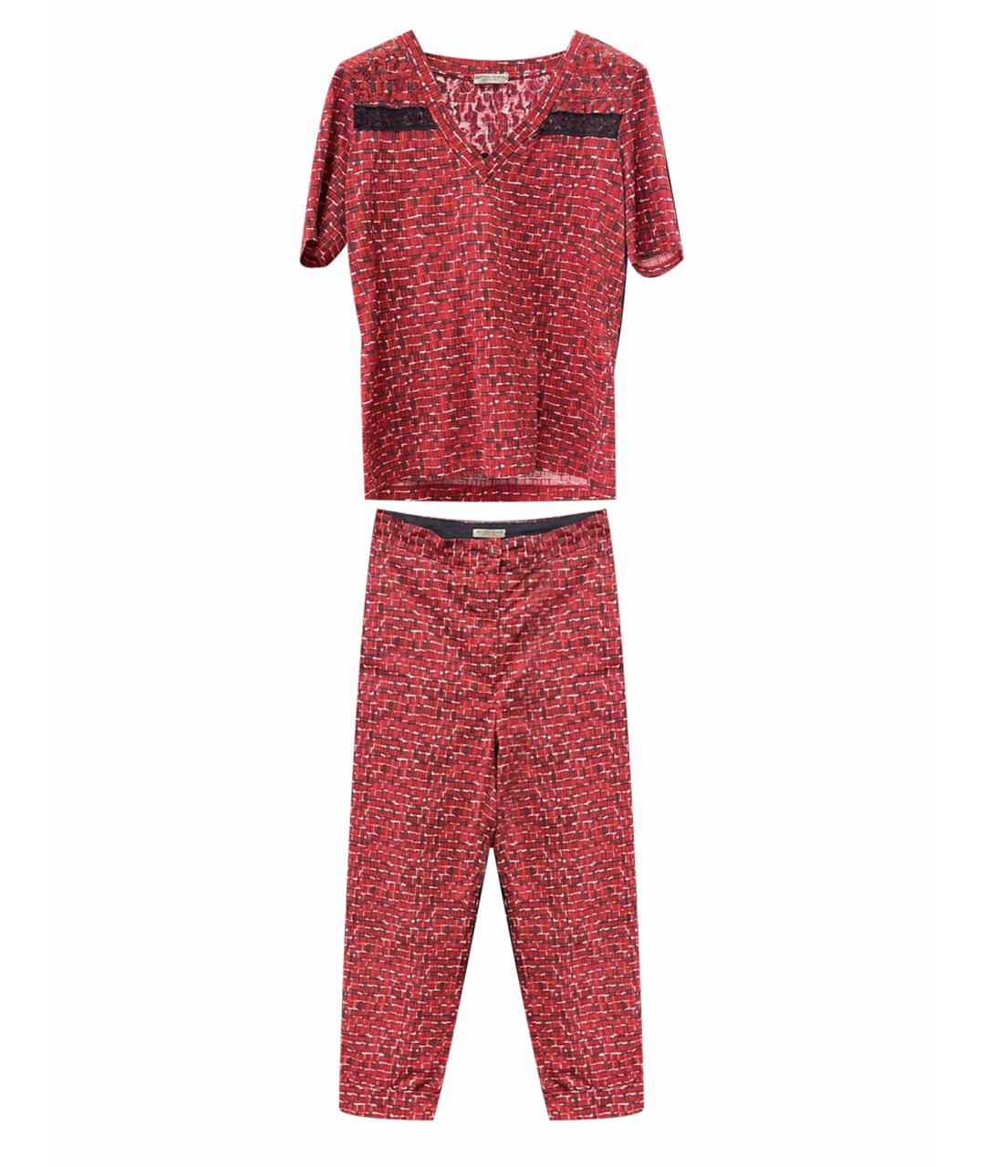 BOTTEGA VENETA Бордовый хлопковый костюм с брюками, фото 1