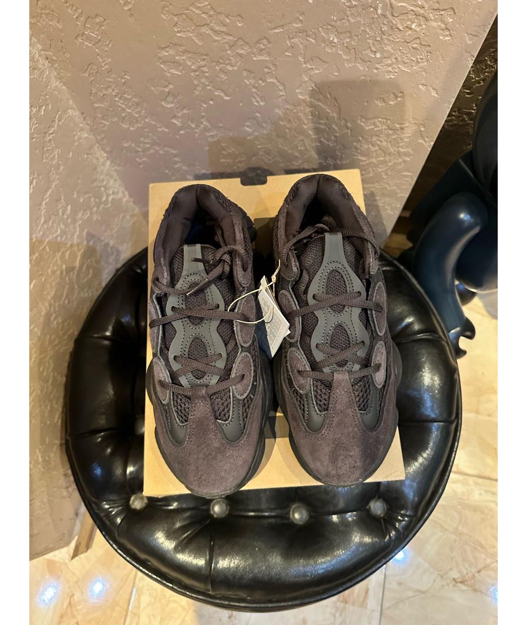 ADIDAS YEEZY Антрацитовые замшевые кроссовки, фото 2