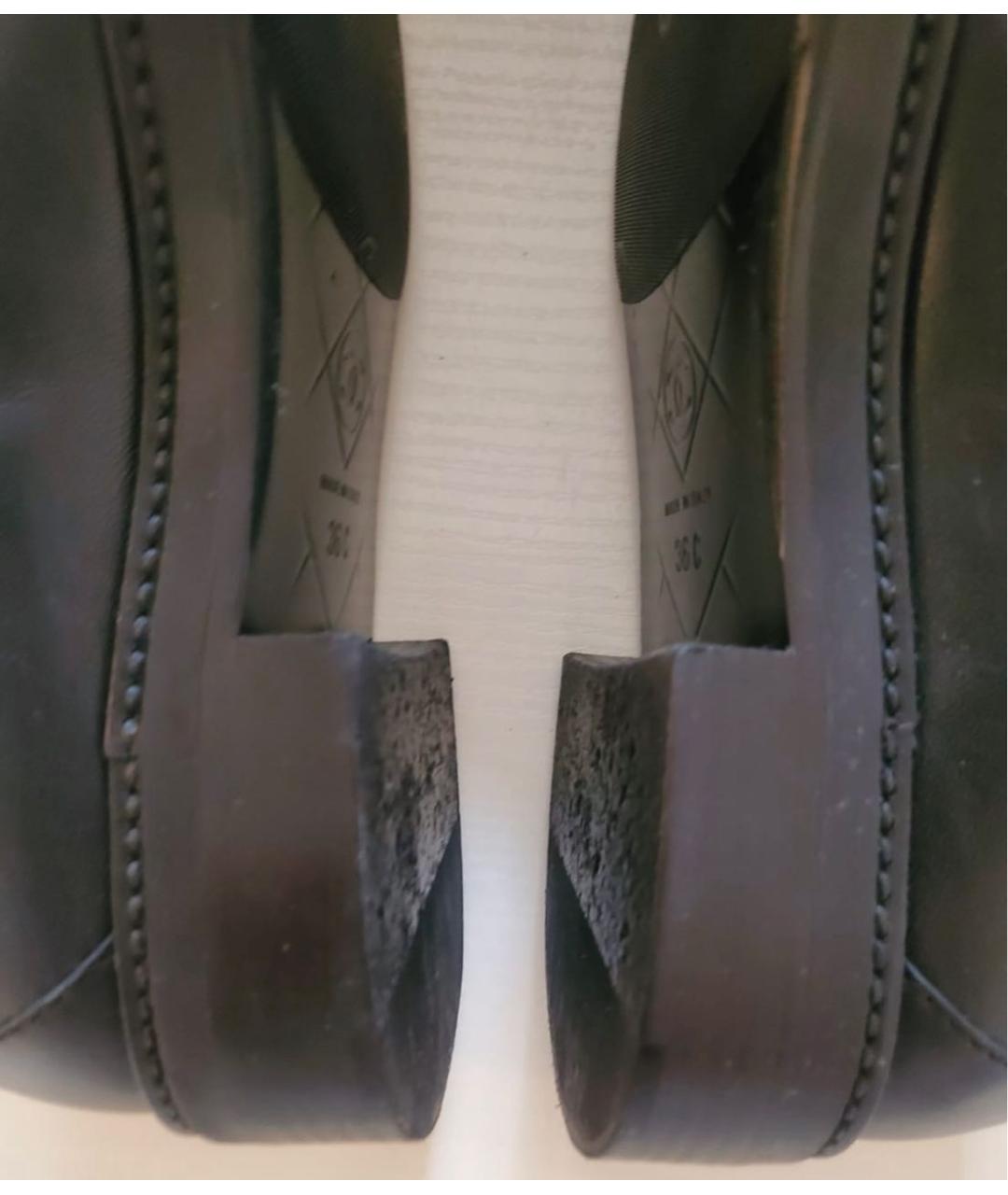 CHANEL Черные кожаные лоферы, фото 7