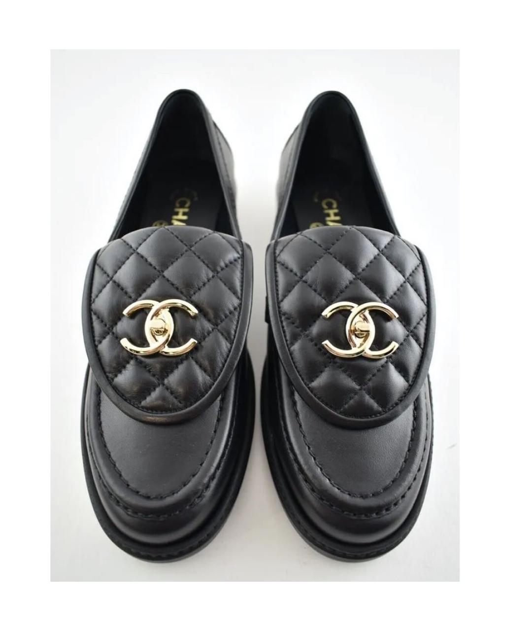 CHANEL Черные кожаные лоферы, фото 2