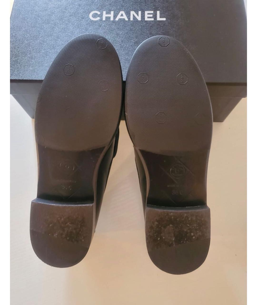 CHANEL Черные кожаные лоферы, фото 8