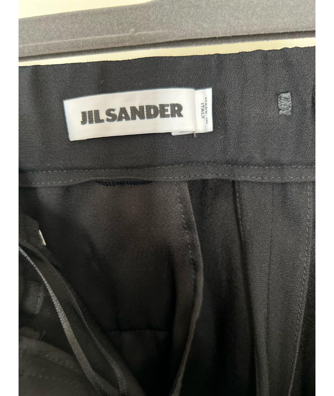 JIL SANDER Черные вискозные брюки узкие, фото 3