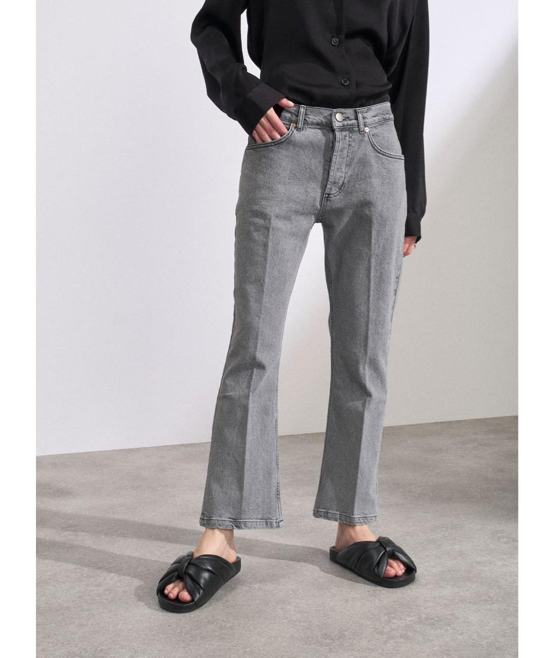RAEY Серые хлопко-эластановые джинсы клеш, фото 6