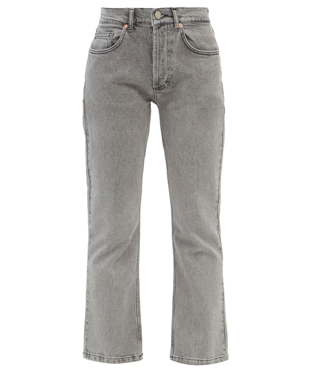 RAEY Серые хлопко-эластановые джинсы клеш, фото 9