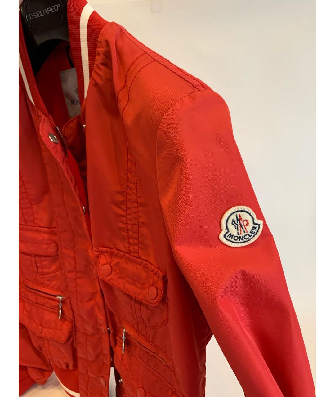 MONCLER Красная полиамидовая куртка, фото 3