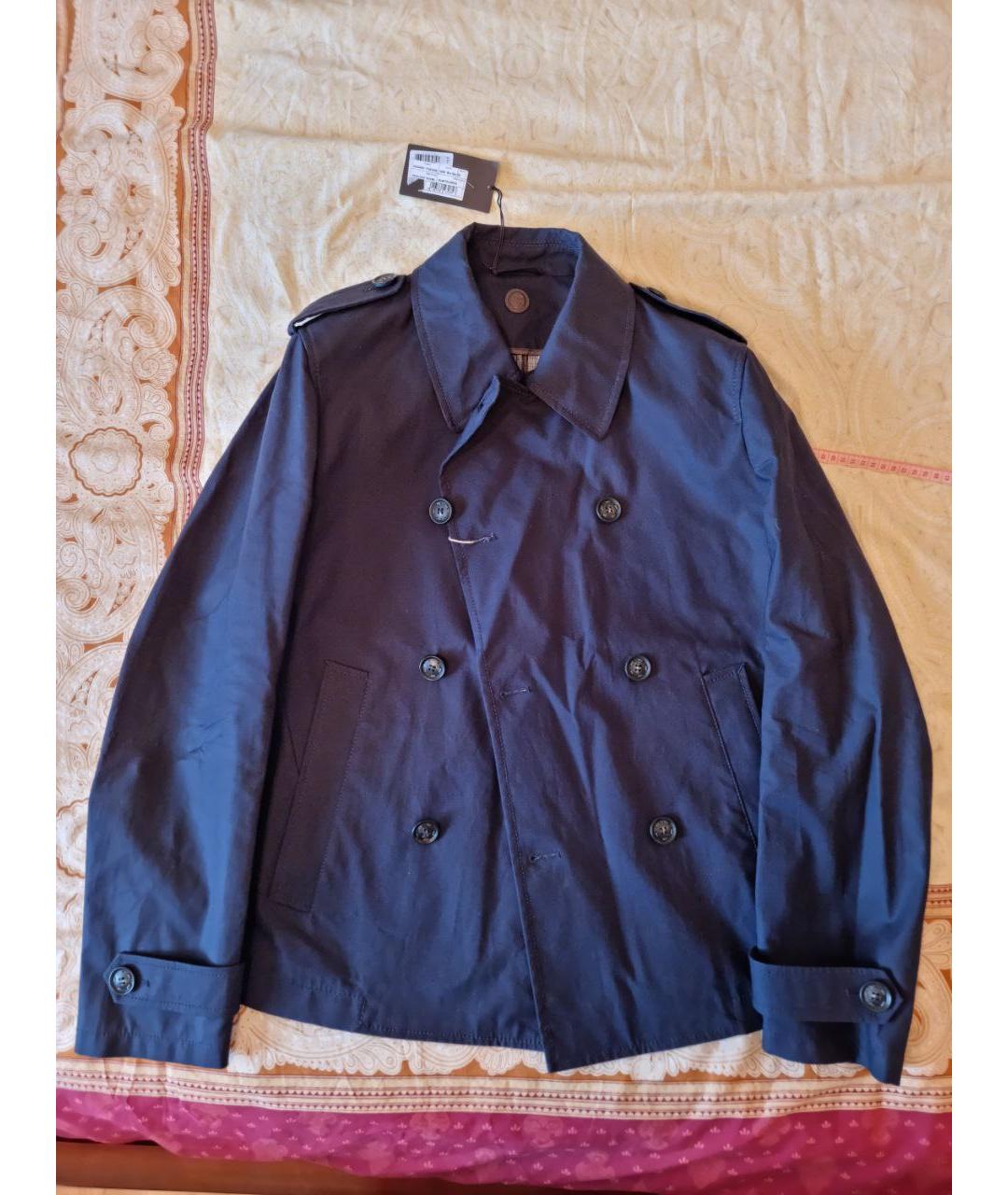 TRUSSARDI Темно-синяя хлопковая куртка, фото 3