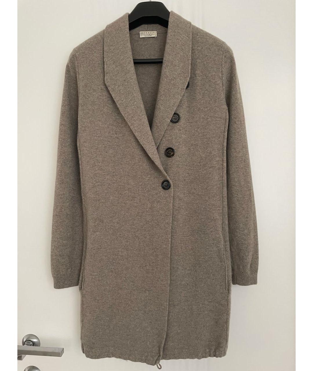 BRUNELLO CUCINELLI Бежевый кашемировый кардиган, фото 8
