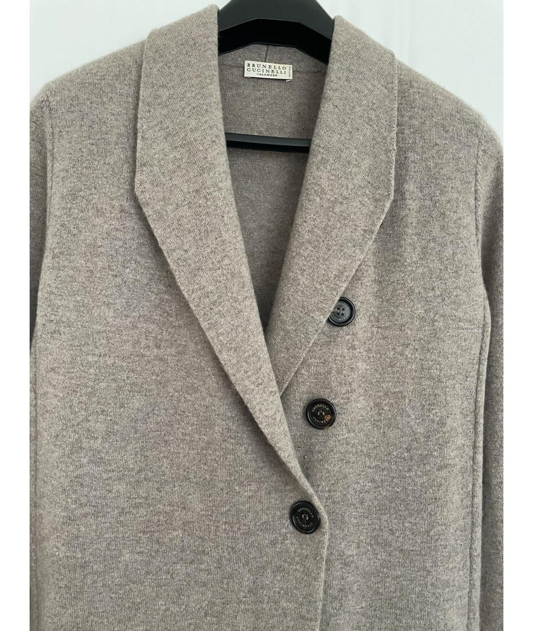 BRUNELLO CUCINELLI Бежевый кашемировый кардиган, фото 3