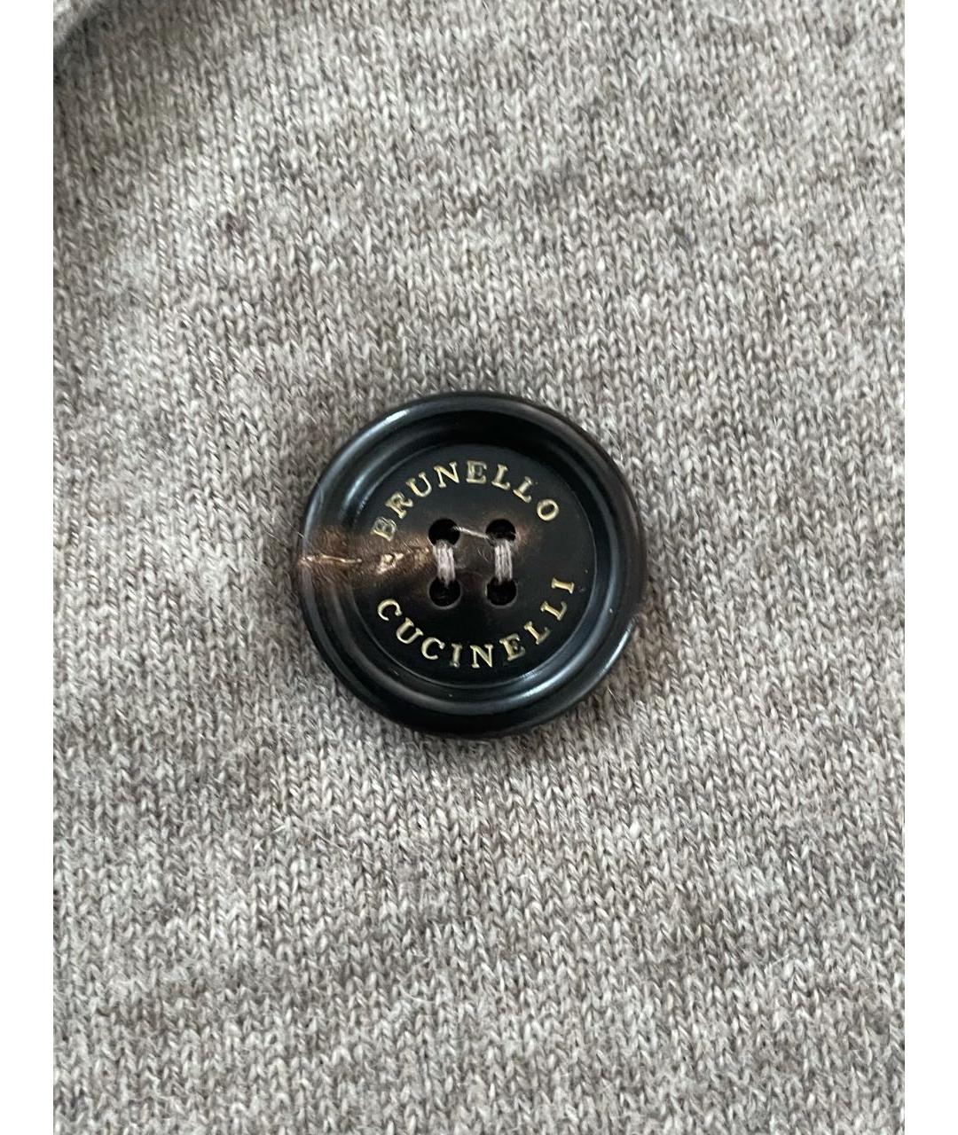 BRUNELLO CUCINELLI Бежевый кашемировый кардиган, фото 4