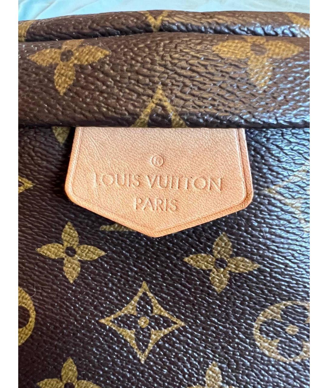 LOUIS VUITTON Коричневая кожаная поясная сумка, фото 3