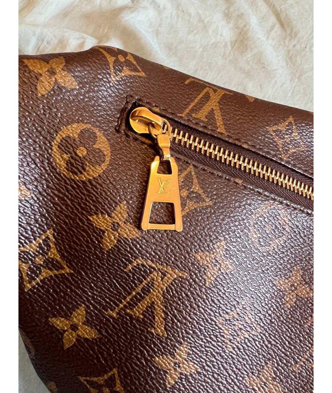 LOUIS VUITTON Коричневая кожаная поясная сумка, фото 4