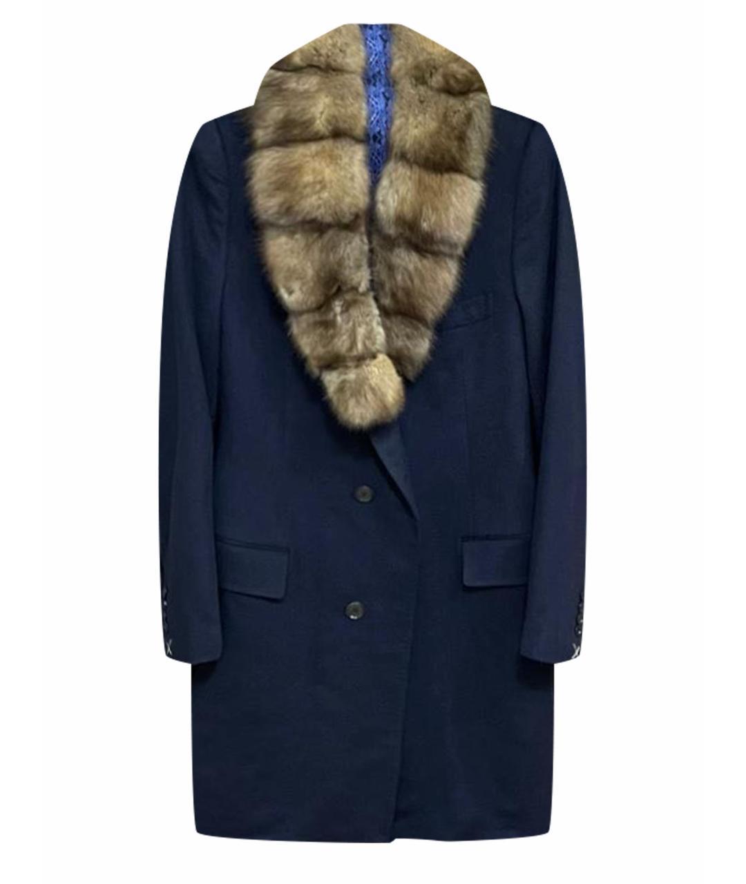 STEFANO RICCI Синее кашемировое пальто, фото 1