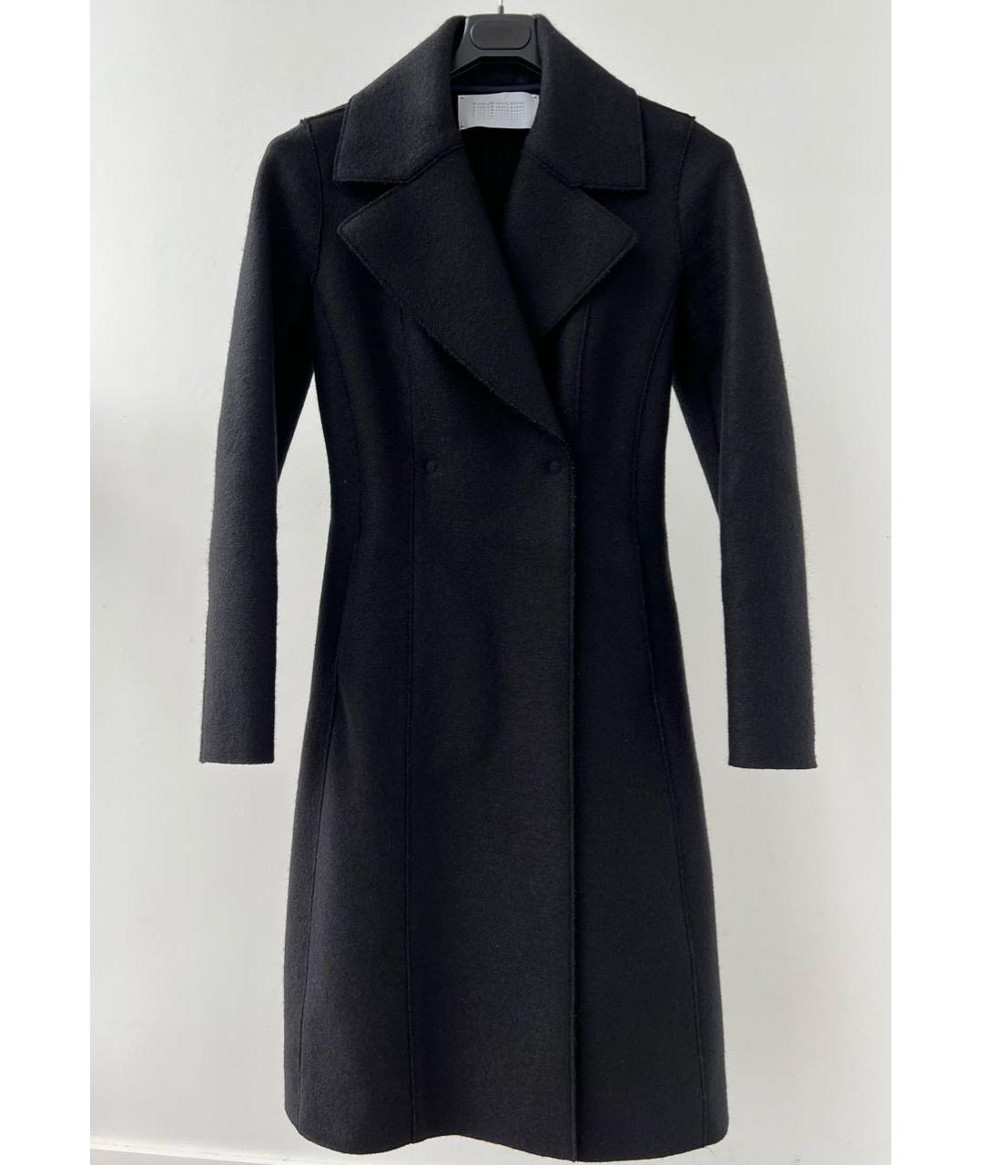 HARRIS WHARF LONDON Черное шерстяное пальто, фото 9