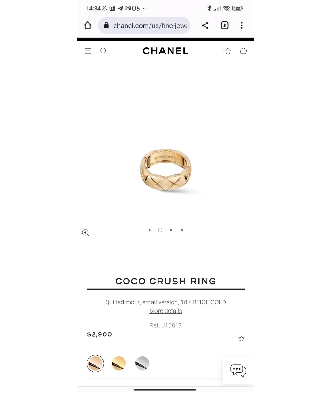 CHANEL Золотое кольцо из розового золота, фото 7