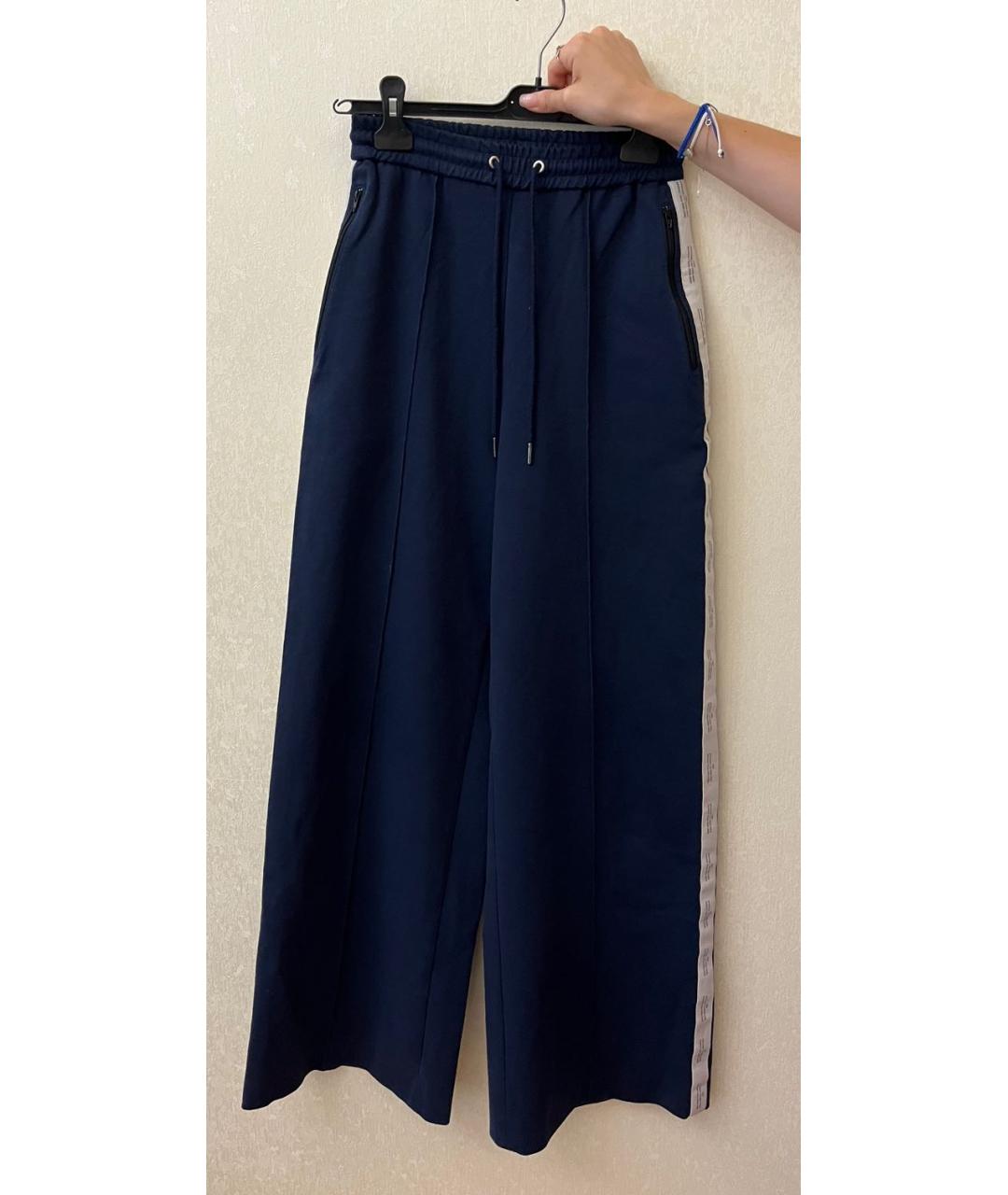 ROKH Темно-синие полиэстеровые брюки широкие, фото 5
