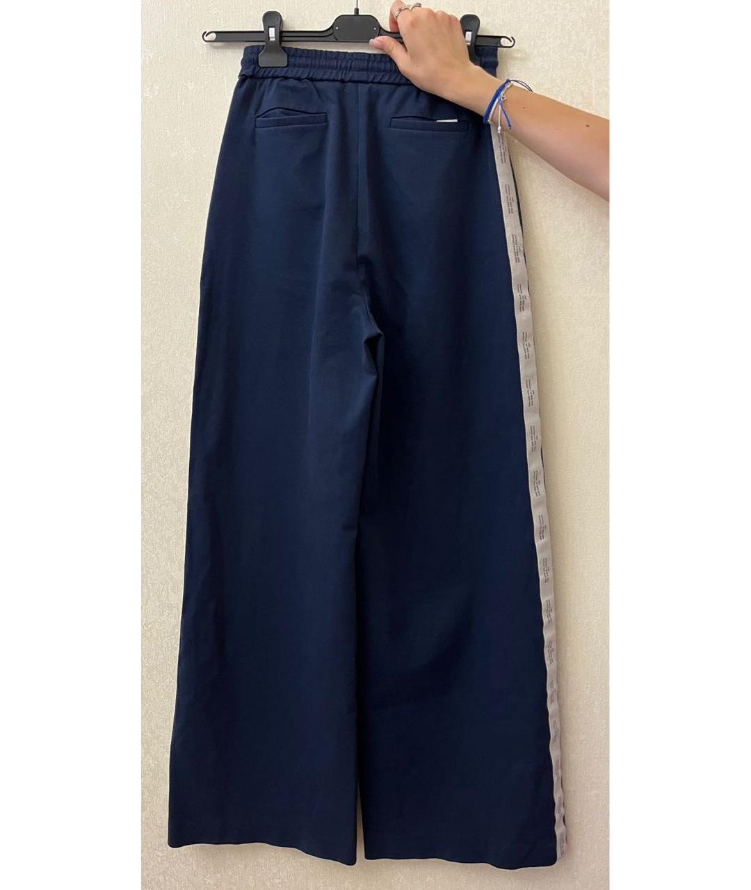 ROKH Темно-синие полиэстеровые брюки широкие, фото 2