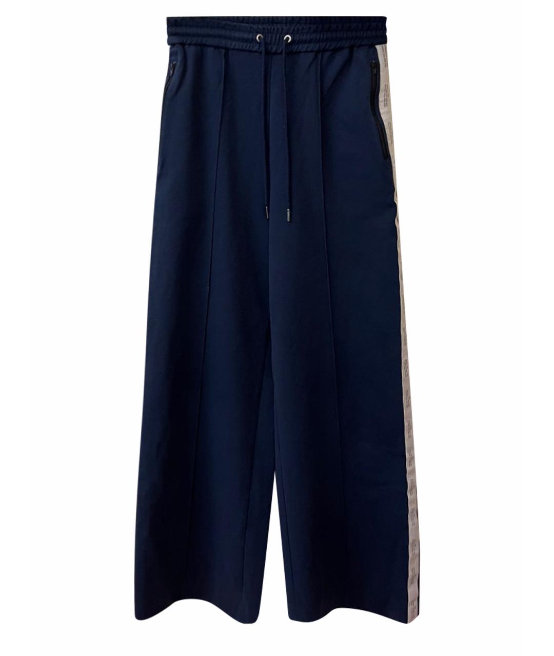 ROKH Темно-синие полиэстеровые брюки широкие, фото 1