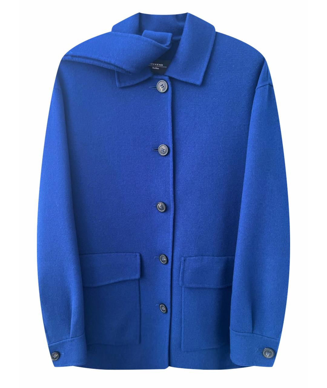 WEEKEND MAX MARA Синее кашемировое пальто, фото 1