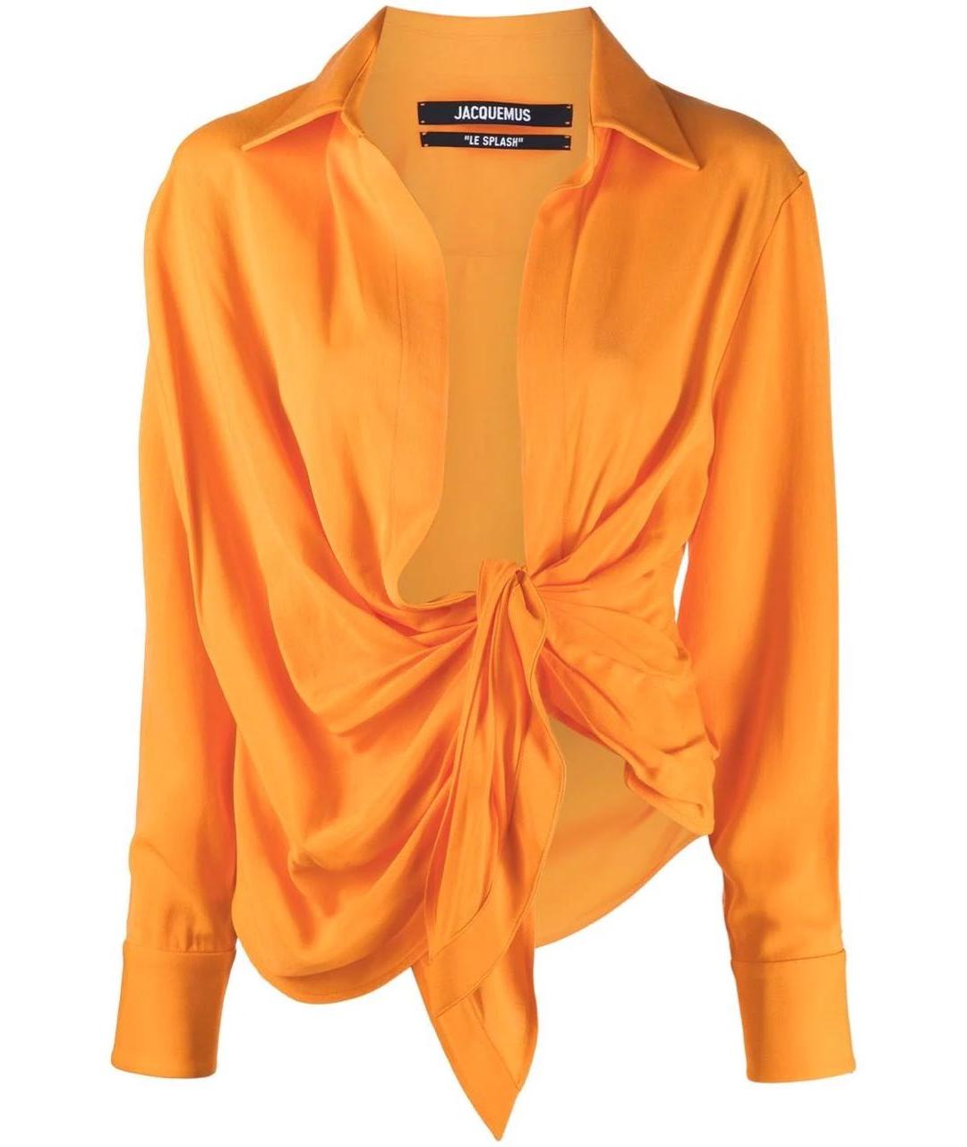 JACQUEMUS Оранжевая вискозная рубашка, фото 8