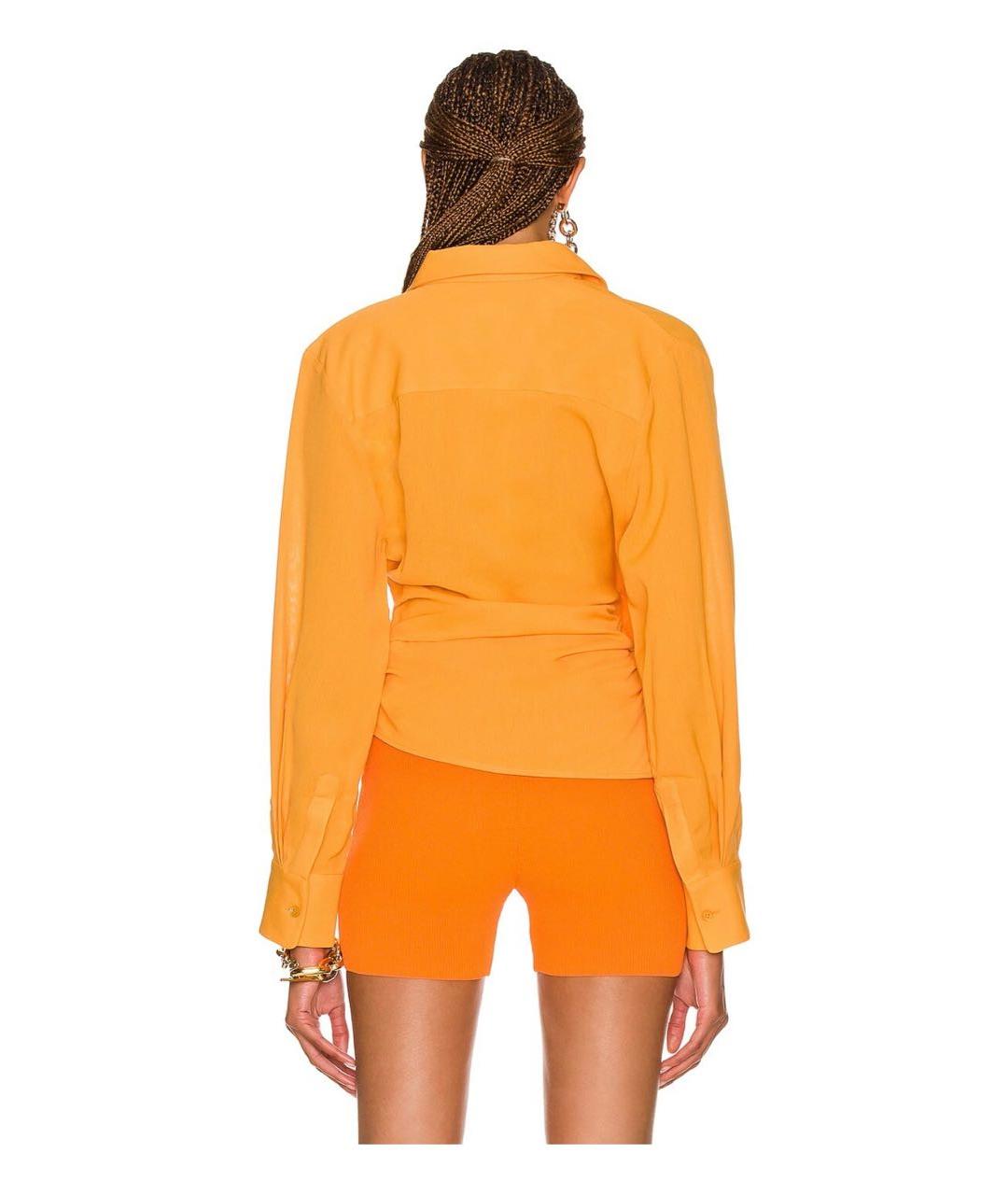 JACQUEMUS Оранжевая вискозная рубашка, фото 4