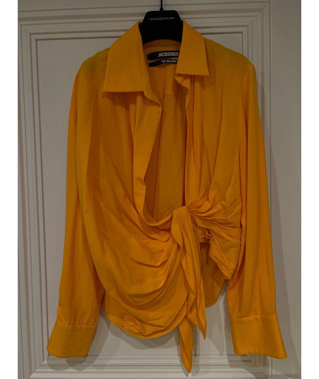 JACQUEMUS Оранжевая вискозная рубашка, фото 6
