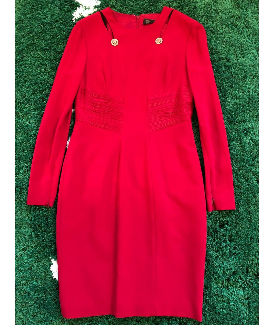 VERSACE Красное вискозное повседневное платье, фото 9