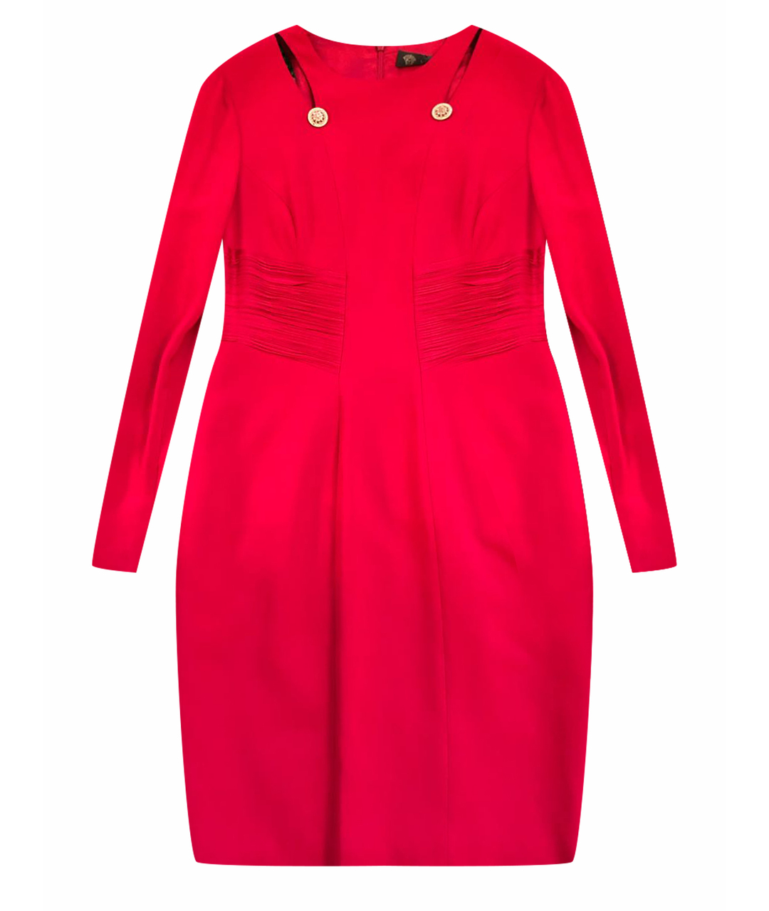 VERSACE Красное вискозное повседневное платье, фото 1